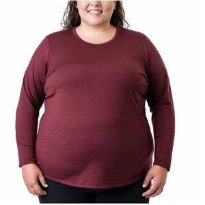 NWT Segments Ladies Merino Wool Top - DARK RED ( burgundy ) - XXL
